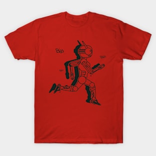 running robot with antennas T-Shirt